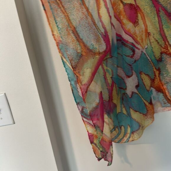 Chico’s Semi-sheer Colorful Kaftan, Coverup, Tunic Top L/XL - Picture 3 of 6